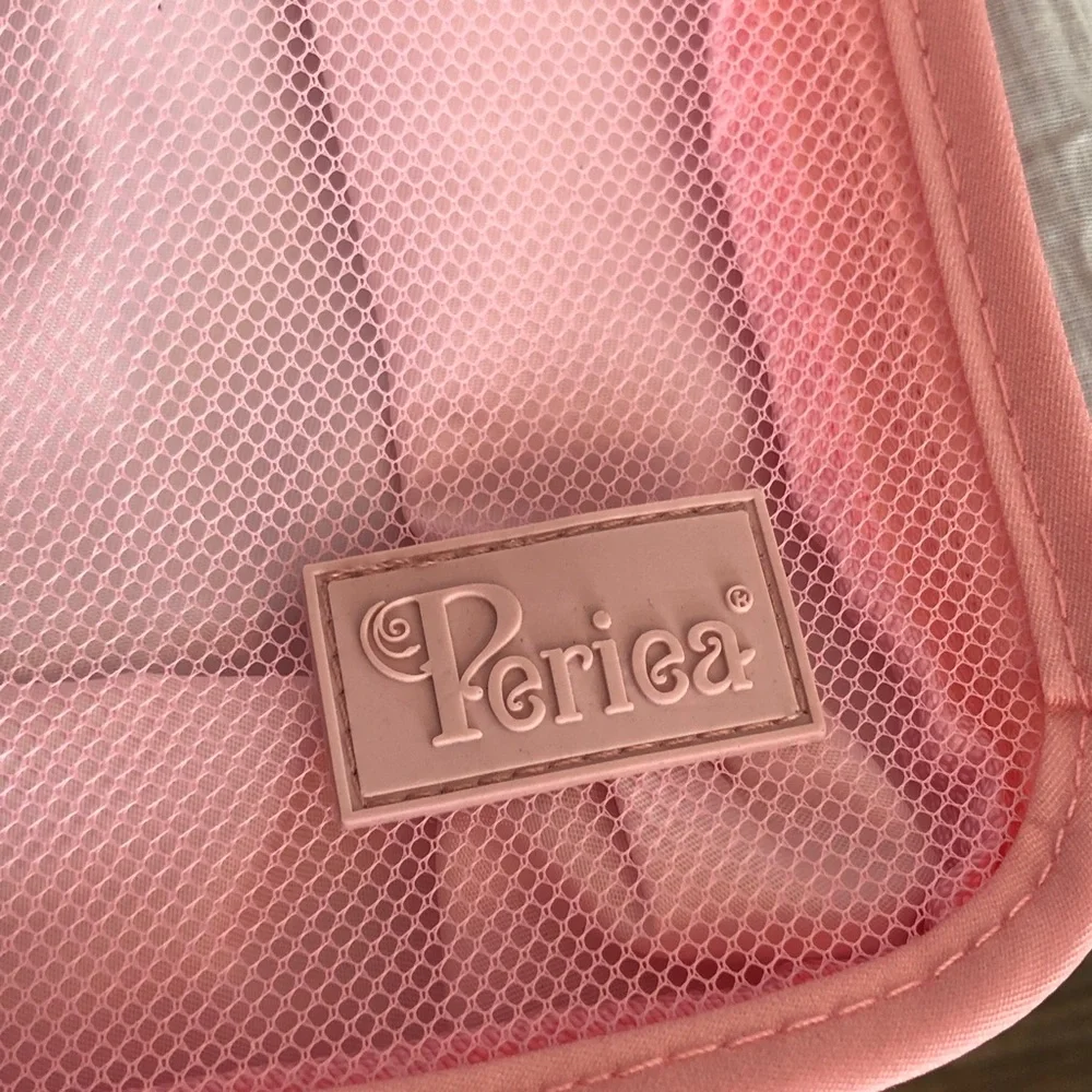 PERIEA set of 2 pink ditty bags laundry travel bags & CLINIQUE cosmetic bag NWOT